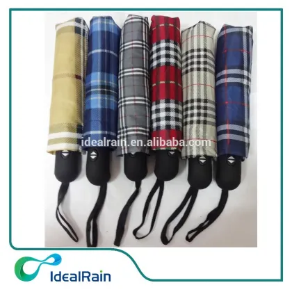 3 fold pongee material windproof business corporation umbrella with self case