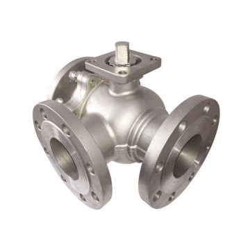 4 Inch SS304/SS316 3-Way L-Type Pneumatic Flanged Ball Valve: Detailed Product Information and Drawing