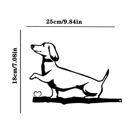 Iron Metal Sausage Dog Puppy Logo Hollow Decoration Wall Art Handicraft Dachshund