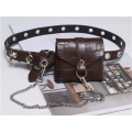 Crocodile Embossed Leather Mini Belt Bag