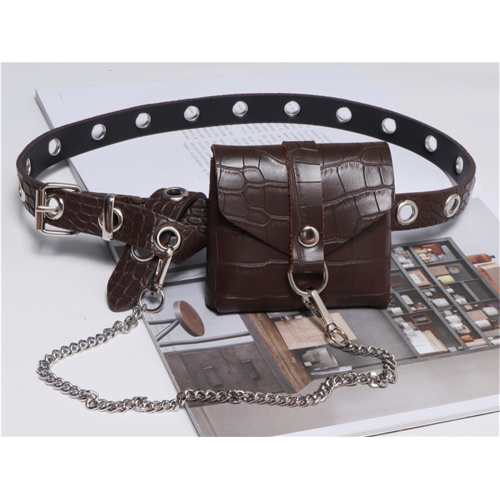 Crocodile Embossed Leather Mini Belt Bag