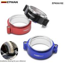 Epman Exhaust V-band Clamp w Flange System Assembly Anodized Clamp For 4" OD Exhaust Downpipe Turbo Dump Pipe EPKKA102