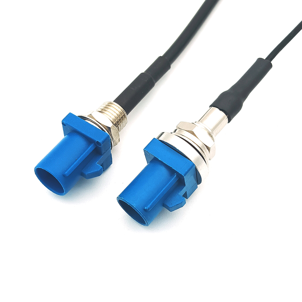 Automotive Straight Fakra C Male Bulkhead Crimp Connector