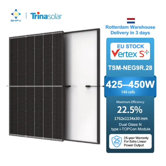 Eu Stock: High-Power Bifacial Solar Panels - Vertex S Series by Trina, Offering 425W to 450W Output in Black N-Type Topcon Modules