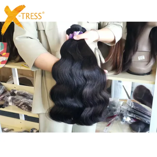 X-Tress Free Sample Cuticle Aligned Raw Virgin Hair Bundles 100% Human Hair Vendors Indian Hair Extension For Women