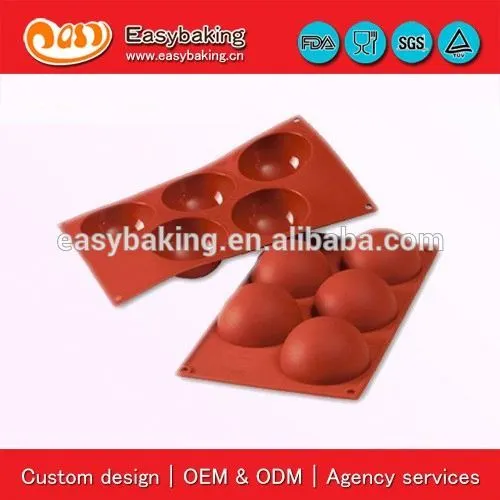 5 Cavities 8cm half sphere cake baking pans silicon bakeware