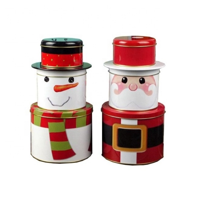 DADI Christmas Cartoon Design Round Gift Tin Box