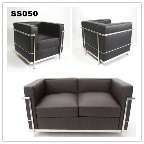 (SS-050) Commercial Furniture European Style PVC Office Sofa Set