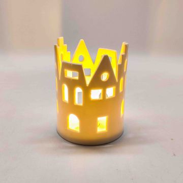 Mini luz LED de cerámica para casa de pueblo