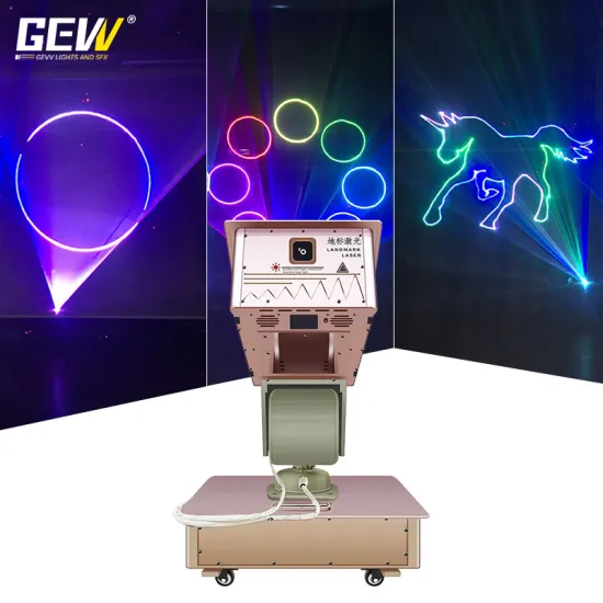 GEVV Outdoor Waterproof IP65 RGB Animated Landmark Moving Head Laser Light