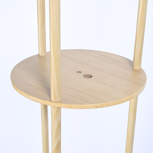 Modern Round Shelf Light Wooden Storage Rack
