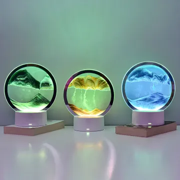 3D Night Light, Sand Painting, Living Room & Dining Table Decorative Lighting: Touch Sensor Desk Lamp