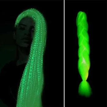 New product 100g 48 inch synthetic crochet  jumbo braiding hair hair glow in the dark hair