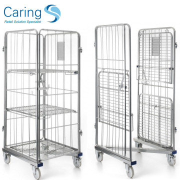 Foldable Collapsible Roll Cage Trolley for Laundry