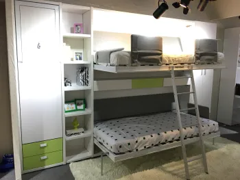 Space saving wall bunk bed mechanism hardware