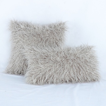 12 x 20 Inch 30 x 50 cm Decorative Super Soft Plush Mongolian Faux Fur Oblong Throw Pillow Cover Cushion Case for Bed