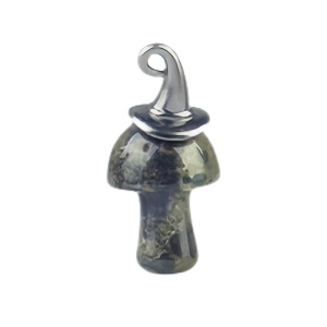 Kambaba jasper Mushroom Wizard Cap Pendant for Making Jewlery 15X20mm Stone Halloween Charms