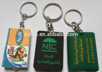 factory direct offer price cutting embossing words soft pvc led keyring