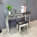 Clear Mirror Geometric Pattern Console Table