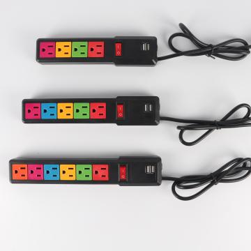 Colombia-Specific Colorful Extension Sockets with 3, 4, 5 Way Surge Protector and USB Port for South America Market
