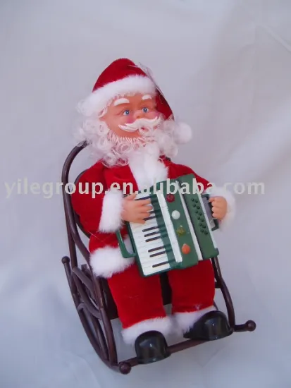 9" santa sit wheelchair playing Accordion