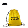 Sac de sac à dos en nylon sport jaune avec draswtring