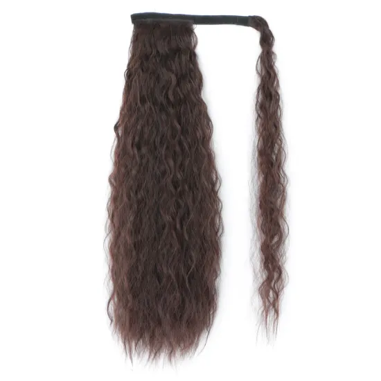 Vigorous Light Handmade African Ponytail Long Braid Messy Afro Extension Kinky Curly Catalogue Synthetic Hair Extensions