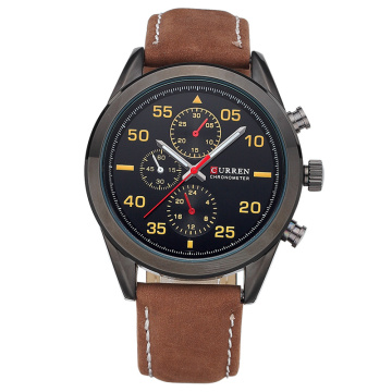 Promotion CURREN Leather Color Band Watch men