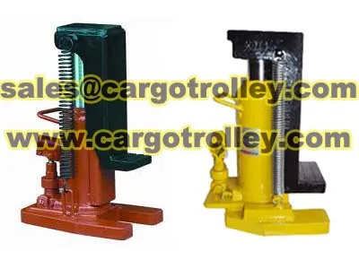 Hydraulic toe jack application and price list