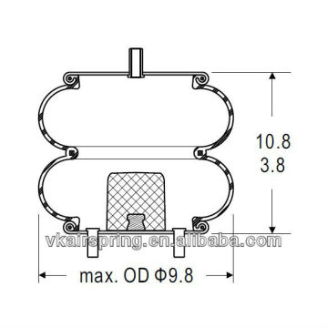 Double convoluted air spring/Air suspension spring 2B9-230/Car part for HISTEER