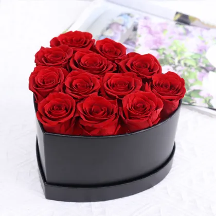Hot Selling Preserved Flower Heart Shaped Box - Preserved Red Real Rose Gift Box