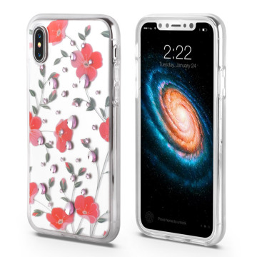 Mooie 3D bloem anti-shock Iphone x beschermhoes