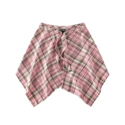 Blue Checkered Waist Accessories for Women