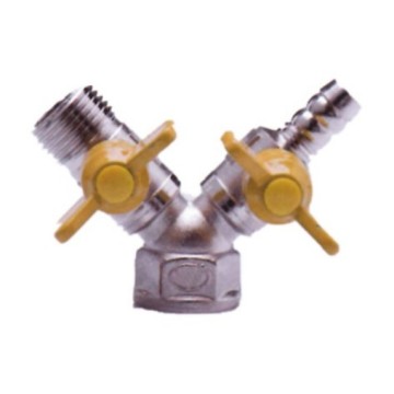 One inside two outside gas three-way valve