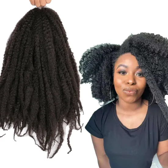 Synthetic  Braiding Hair Wavy Goddess Afro Spring Twist Crochet Braid Hair Extension Afro Ombre Kinky Twist Hair for Black Women
