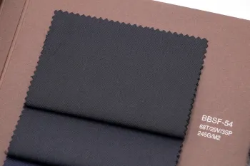 Black Worsted Solution-Dyed TR Fabric