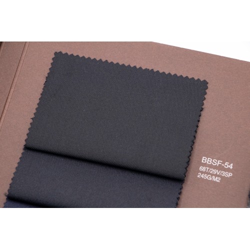 Black Worsted Solution-Dyed TR Fabric