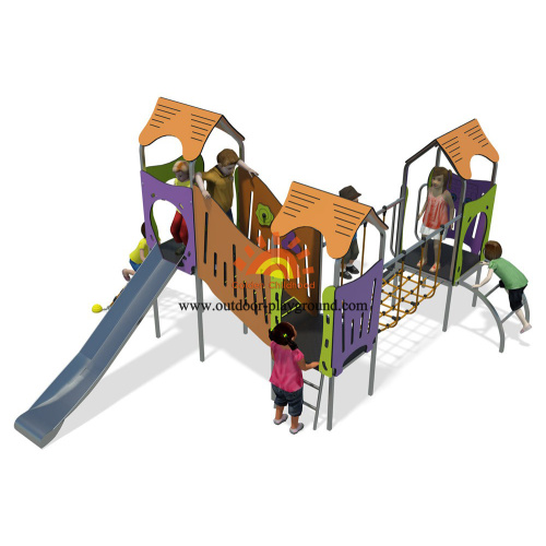 Peralatan Outdoor Playground Kayu Komersial Bermain Slides