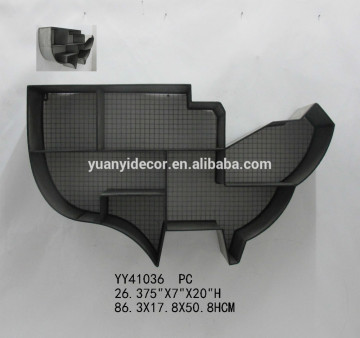 map shape magazine metal wall shelf