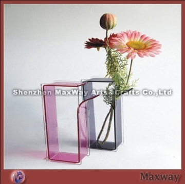 Black and pink rectangle ingenious acrylic/pMMA vase/flower vase/holder/stand