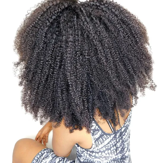 afro kinky human hair 3 bundles with closure , unprocessed raw virgin  mongolian kinky curly hair