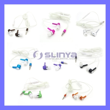 Metal 3.5mm Night Growing LED 1.2m Earphone with Mic for Smartphone