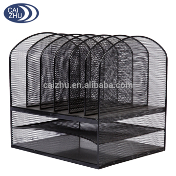 China supplier office desk black wire mesh organizer display