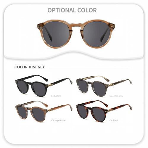 Vintage Classic Round Acetate Sunglasses