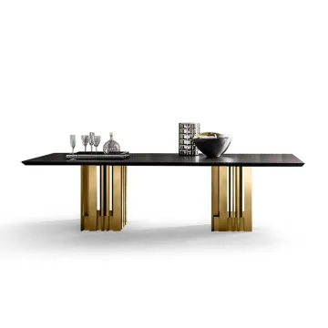 Modern 8 Seater Solid Wood Legs Marble Table Top Dining Table Set