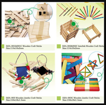 natural and colored wood craft sticks