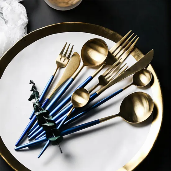 Blue Electroplating Stainless Steel Cutlery