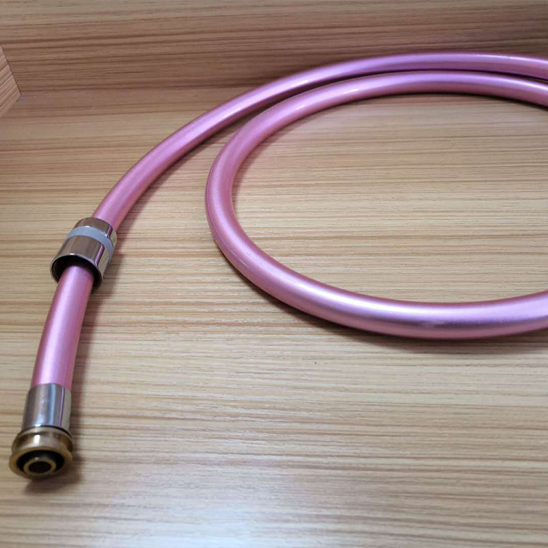 Pink Non-Toxic PVC Chrome Shower Hose