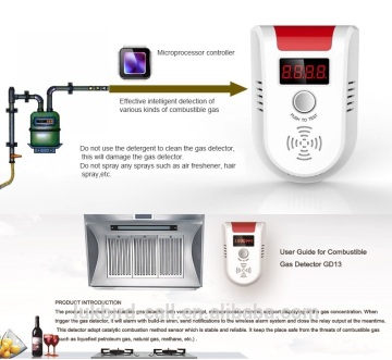 Standalone Wired / Wireless Smart Gas Detector with LCD Display