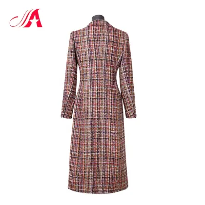 Elegant woman long coat over coat for women tweed coat designs women